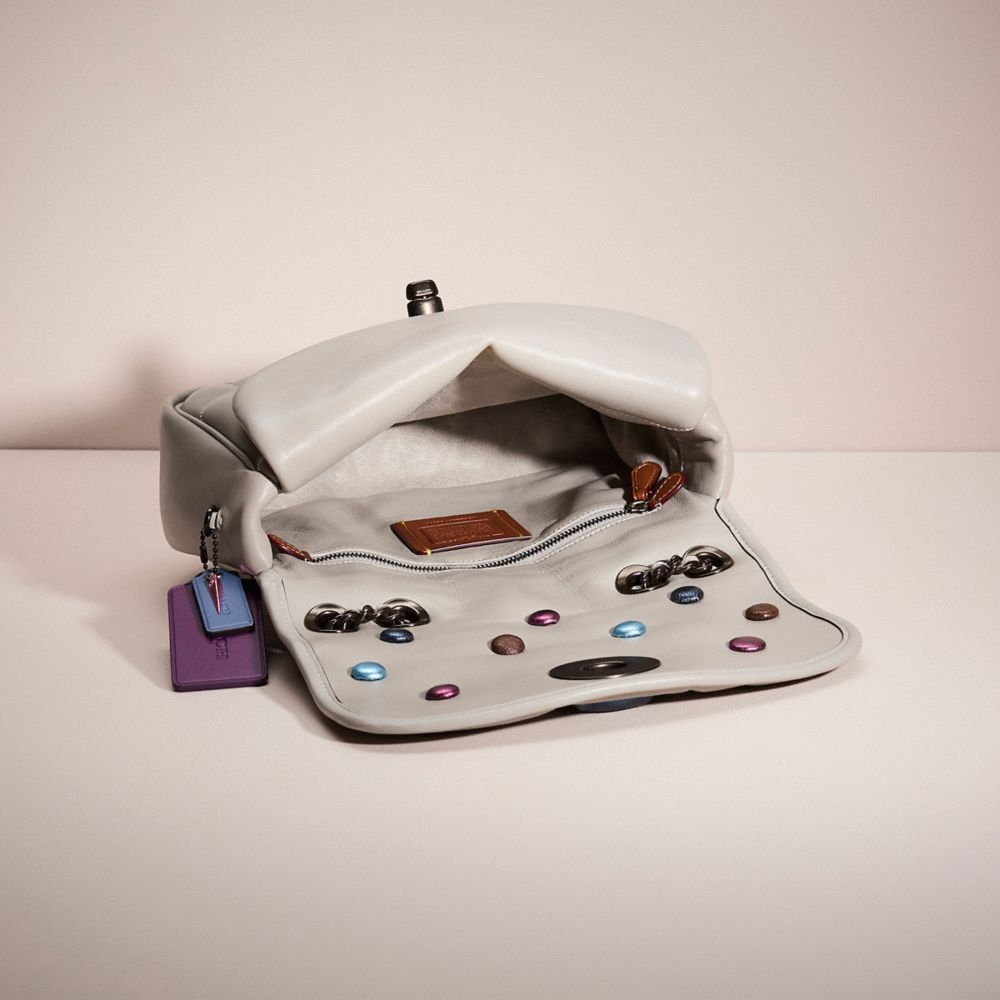 COACH®,Upcrafted Pillow Madison Shoulder Bag With Quilting,Cream,Inside View,Top View