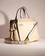 COACH®,UPCRAFTED TATE CARRYALL 29 IN COLORBLOCK WITH SNAKESKIN DETAIL,Brass/Ivory Multi,Angle View