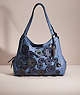 COACH®,UPCRAFTED LORI SHOULDER BAG,Pewter/Washed Chambray,Front View