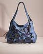 COACH®,UPCRAFTED LORI SHOULDER BAG,Pewter/Washed Chambray,Front View