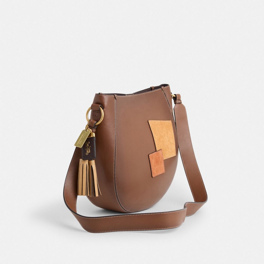 COACH®,Upcrafted Maddy Hobo,Brown,Angle View