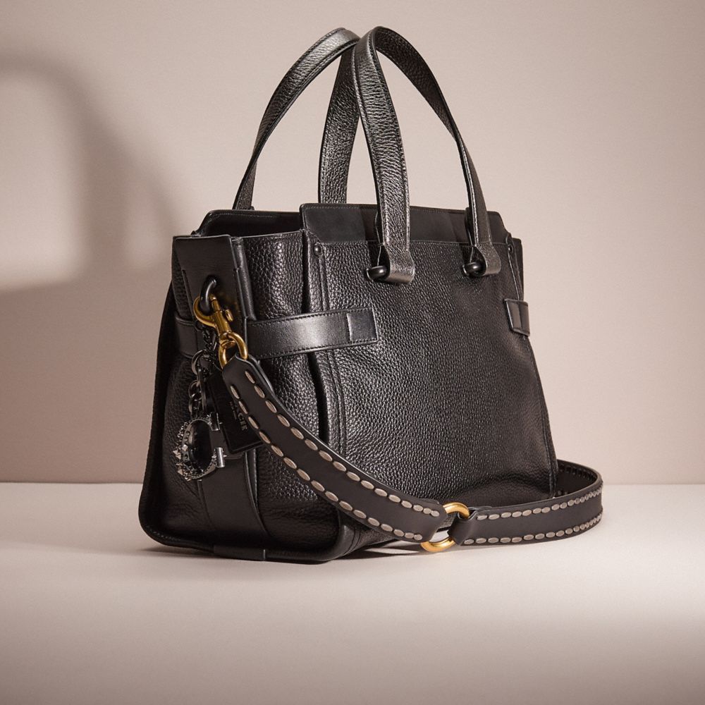 COACH®,UPCRAFTED COACH SWAGGER,Matte Black/Black,Angle View