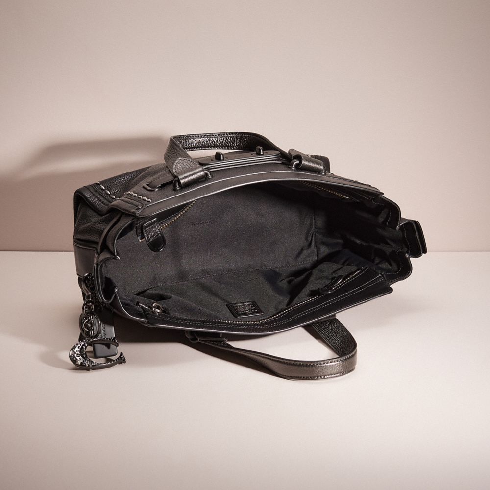 COACH®,UPCRAFTED COACH SWAGGER,Matte Black/Black,Inside View,Top View