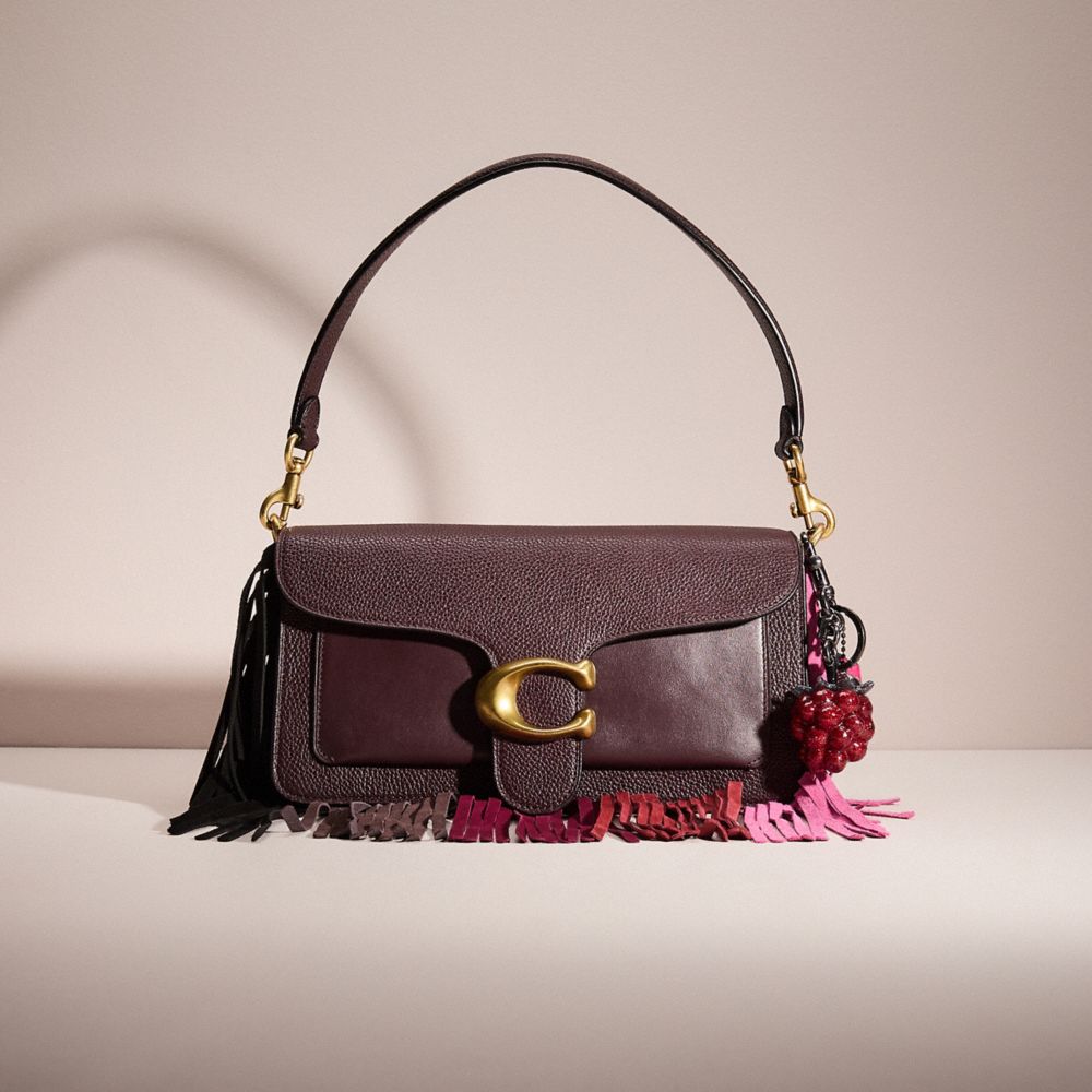 COACH®,UPCRAFTED TABBY SHOULDER BAG 26,Polished Pebble Leather,Medium,Brass/Oxblood,Front View
