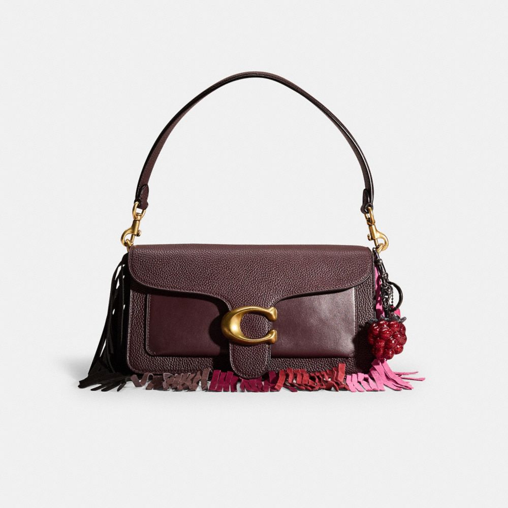 COACH®,UPCRAFTED TABBY SHOULDER BAG 26,Polished Pebble Leather,Medium,Brass/Oxblood,Front View