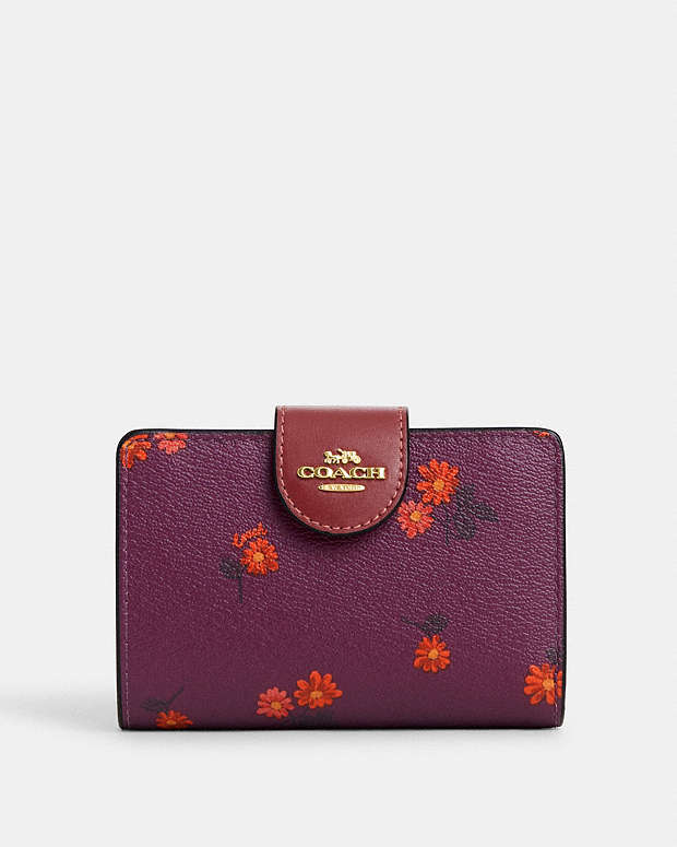 COACH® | Medium Corner Zip Wallet With Country Floral Print