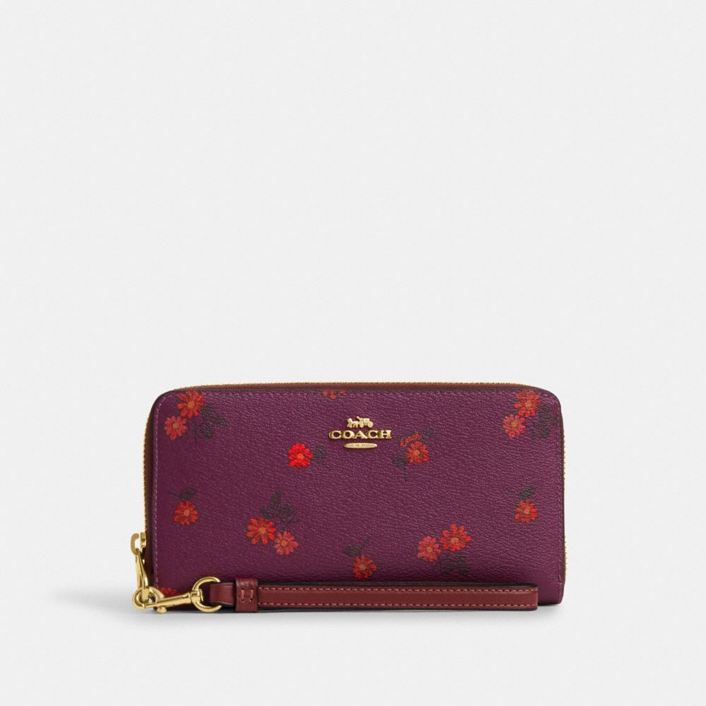 Long Zip Around Wallet With Country Floral Print