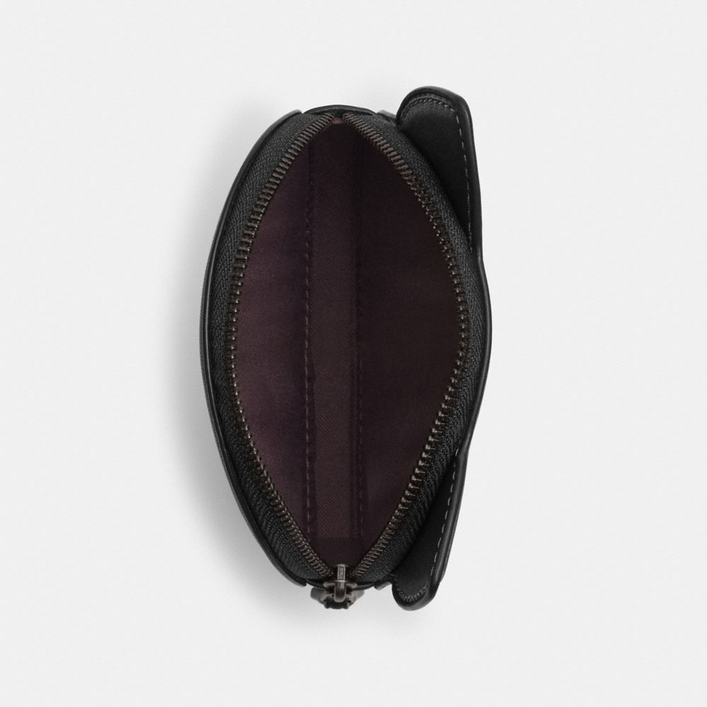 Zip Coin Pouch in Black Leather