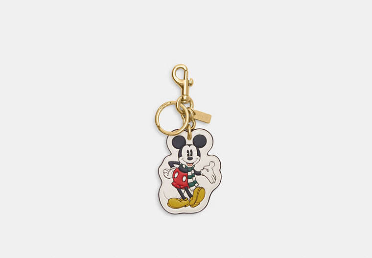 COACH®,DISNEY X COACH MICKEY MOUSE BAG CHARM,Other,Gold/Chalk,Front View image number 0