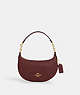 COACH®,MINI PAYTON,Leather,Gold/Wine,Front View