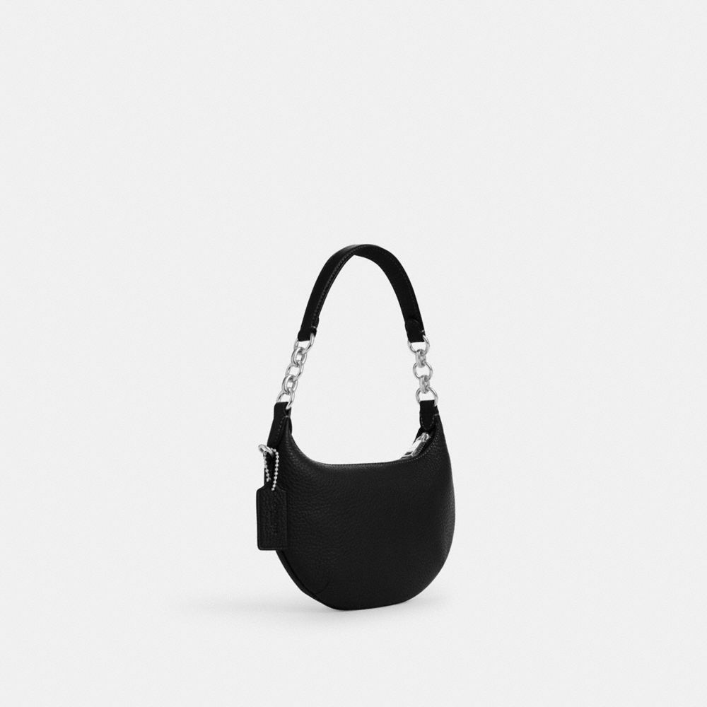 COACH®,MINI SAC PEYTON,Cuir,Argent/Noir,Angle View