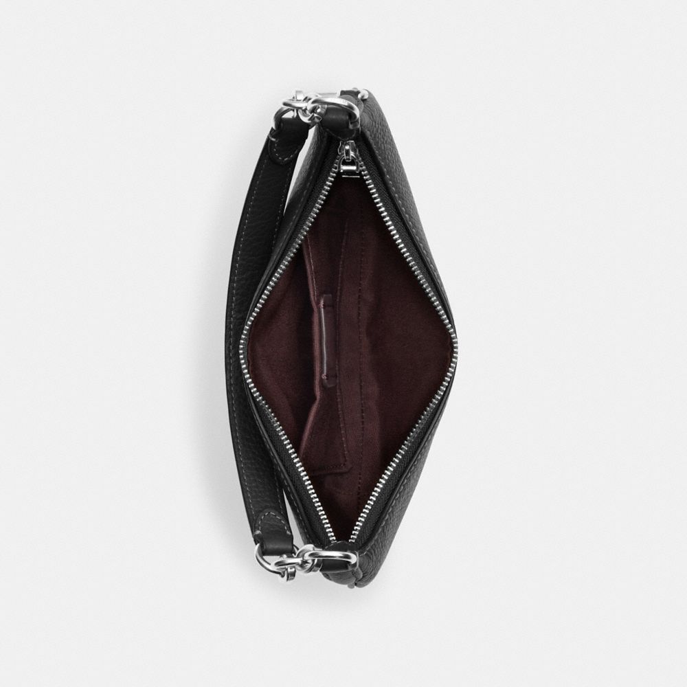 COACH®,MINI PAYTON,Pebbled Leather,Mini,Silver/Black,Inside View,Top View