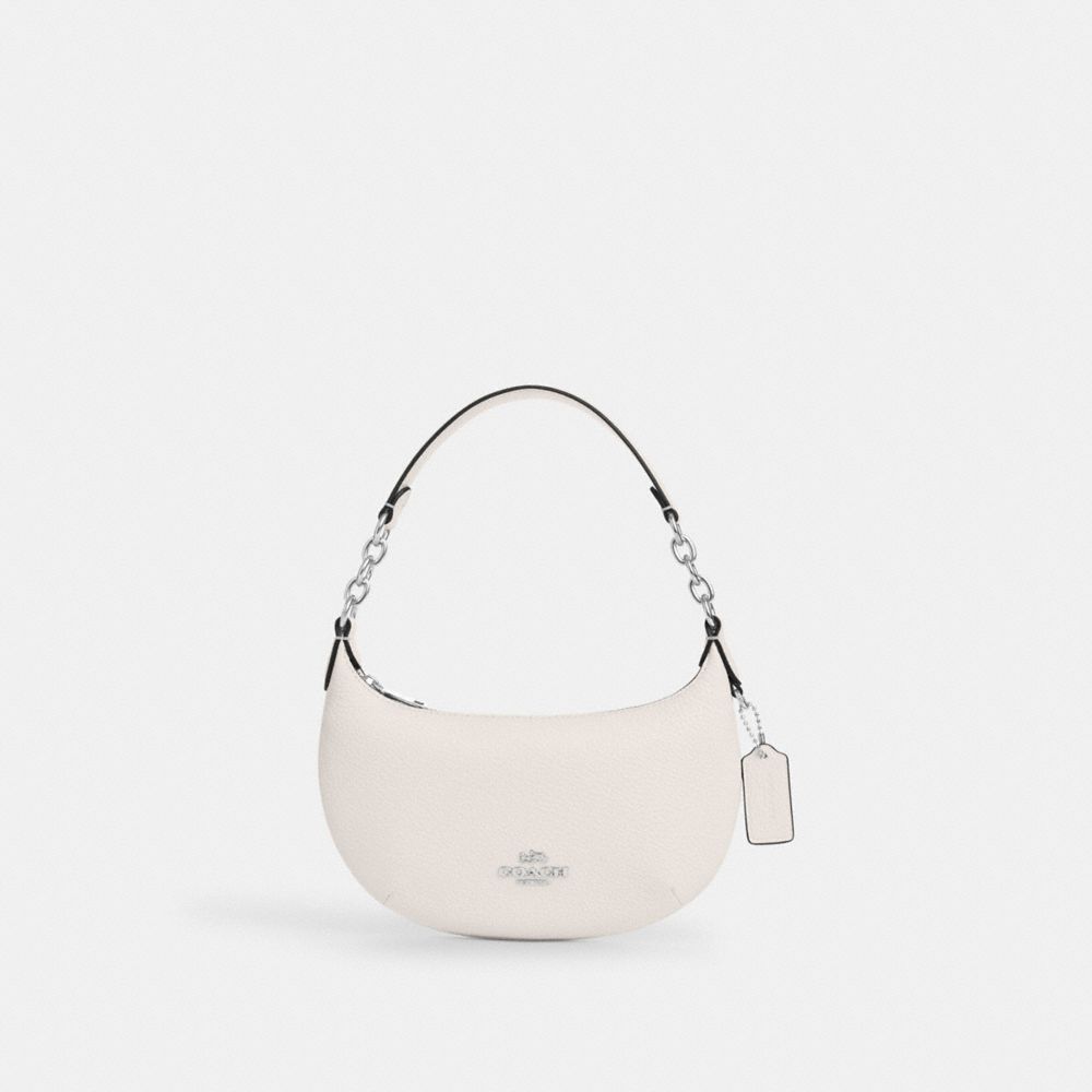 COACH®,MINI PAYTON,Leather,Mini,Silver/Chalk,Front View