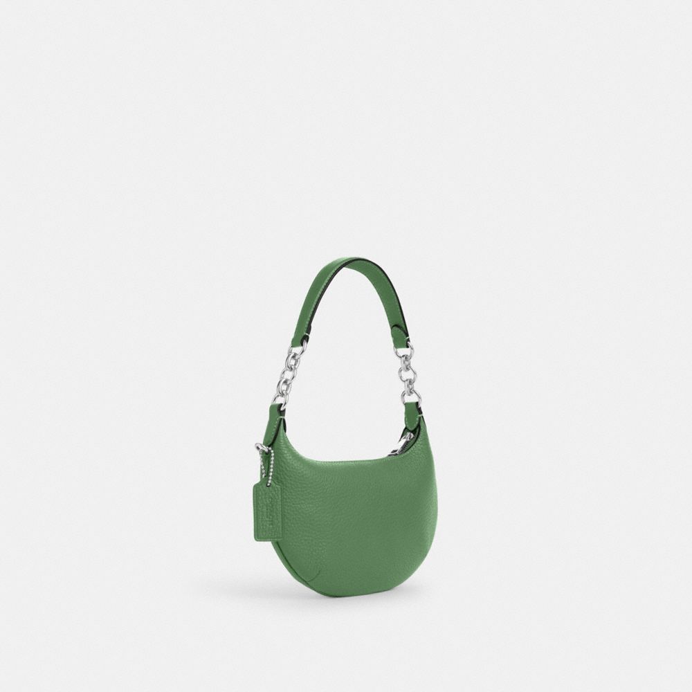 COACH®,MINI PAYTON,Pebbled Leather,Mini,Silver/Soft Green,Angle View