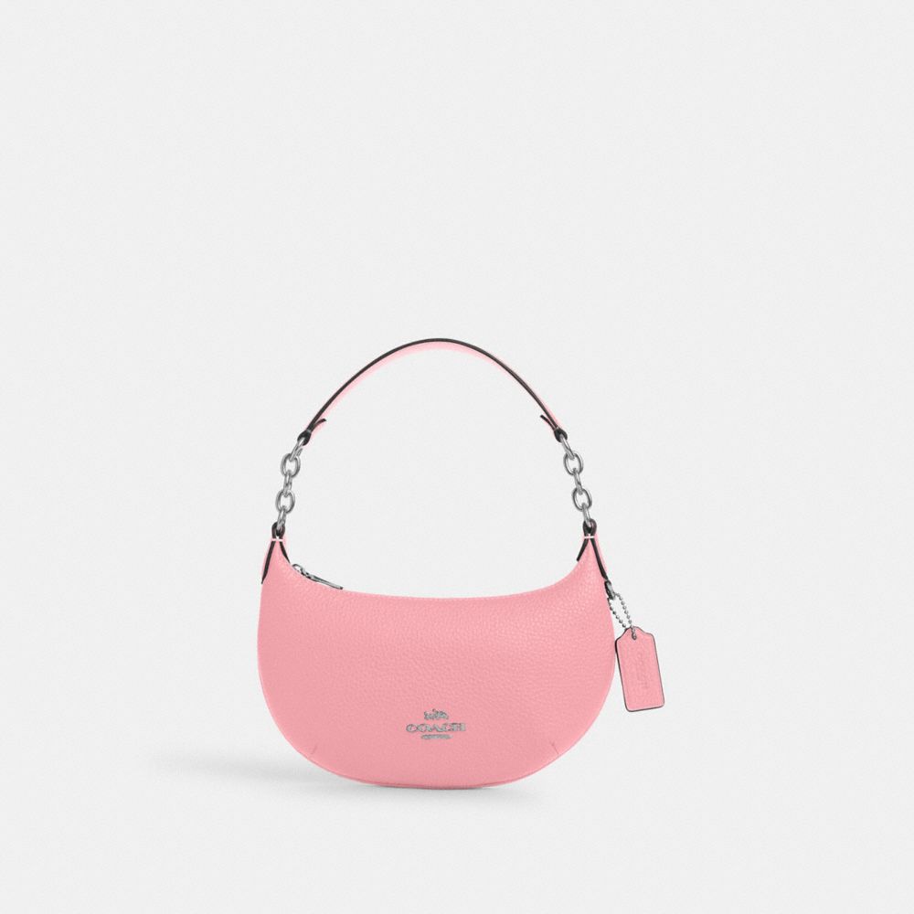 COACH®,MINI PAYTON,Pebbled Leather,Mini,Silver/Flower Pink,Front View