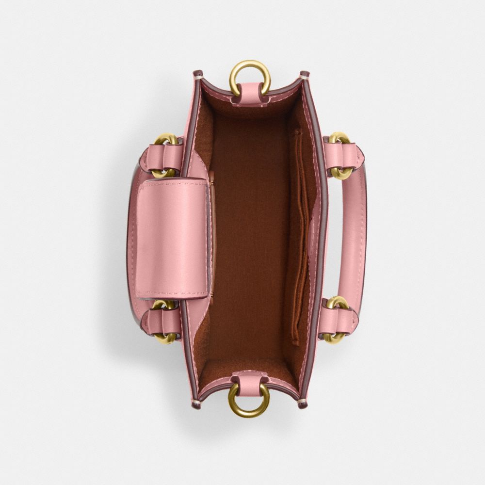 COACH®,【DISNEY X COACH】ノース／サウス ミニ トート / アイス スケート モチーフ,ミニバッグ&お財布ショルダー,ﾌﾞﾗｽ/ﾗｲﾄ ﾌﾞﾗｯｼｭ ﾏﾙﾁ