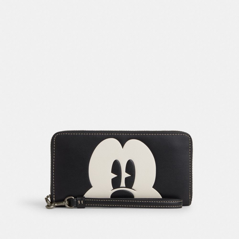 Disney X Coach Long Zip Around Wallet With Mickey Mouse