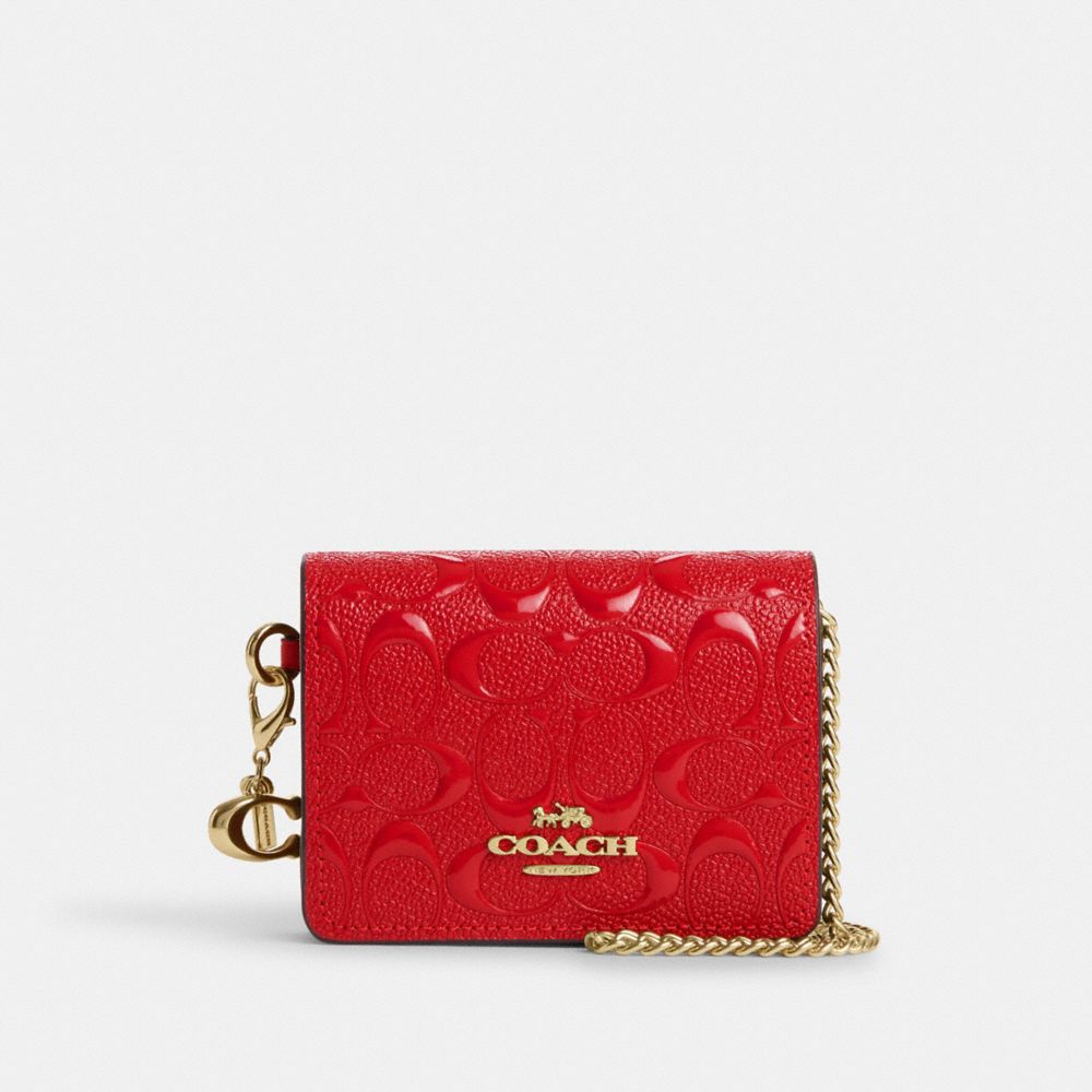 COACH®  Boxed Mini Wallet On A Chain In Signature Leather