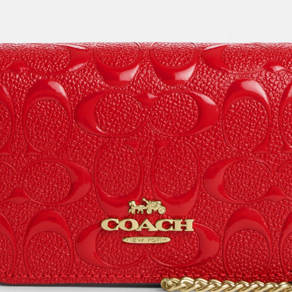 COACH®,Boxed Mini Wallet On A Chain In Signature Leather,