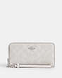 COACH®,BOXED LONG ZIP AROUND WALLET IN SIGNATURE CANVAS,Coated Canvas,Mini,Silver/Chalk/Glacier White Multi,Inside View,Top View