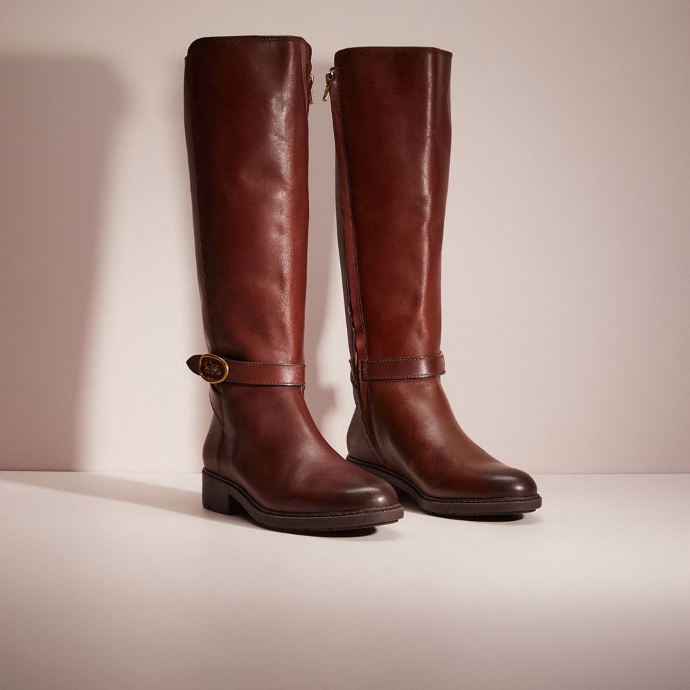 COACH®,RESTORED RUBY BOOT,Walnut Brown,Angle View