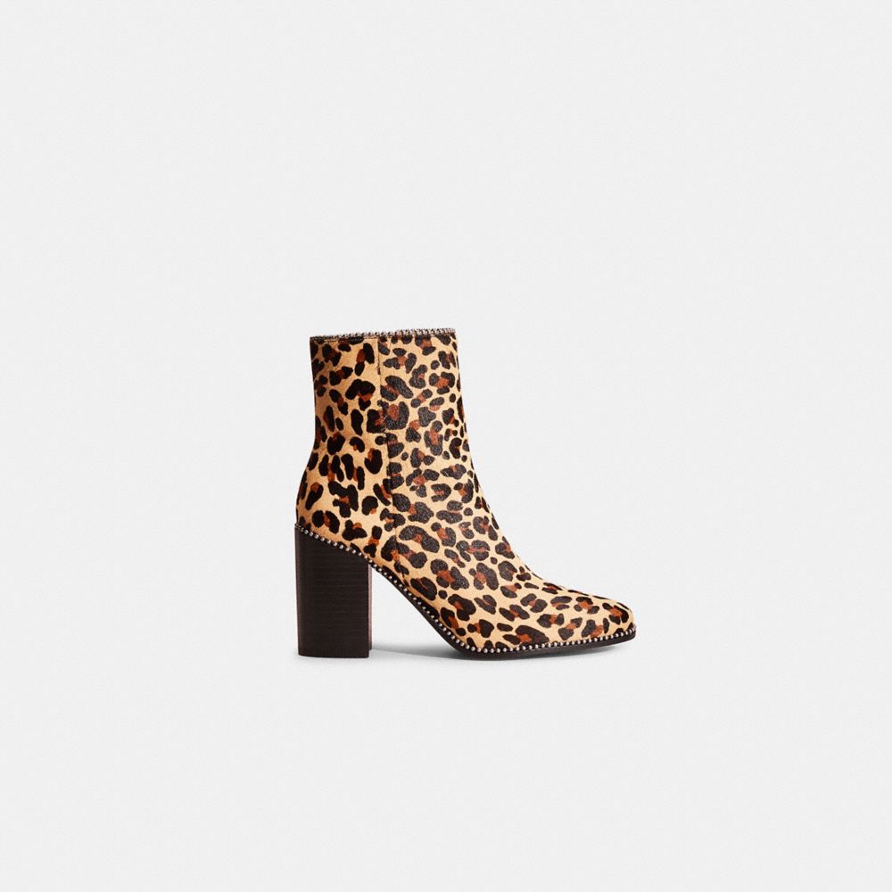 COACH®,RESTORED DREA BOOTIE,Haircalf,Natural,Front View