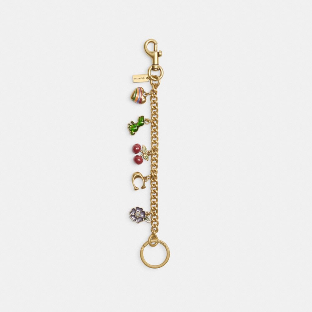 Coach Short Chain Strap With Recycled Resin In Brass/pink Multi | ModeSens
