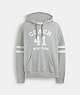 COACH®,VARSITY HOODIE,cotton,Heather Grey,Front View