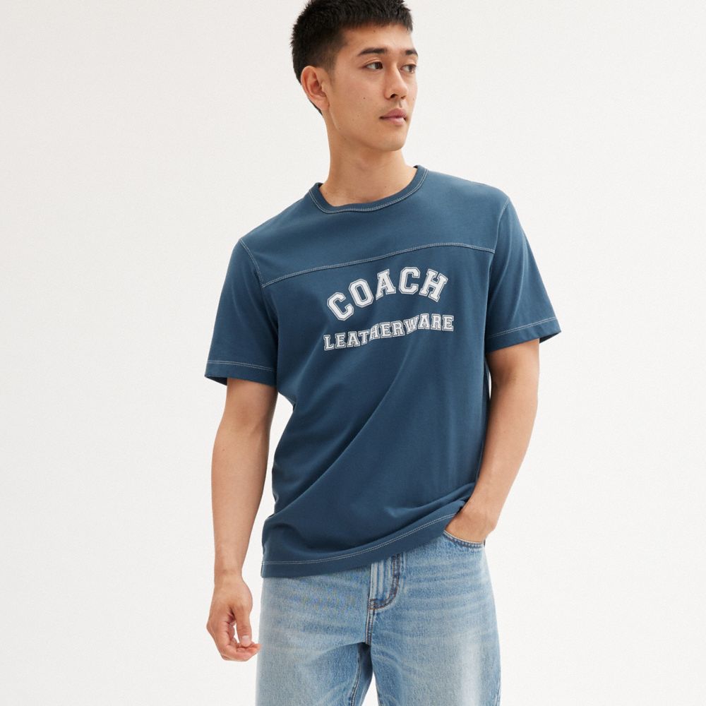 COACH®,VARSITY T-SHIRT,cotton,Navy,Scale View