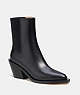 COACH®,PRESTYN BOOTIE,Leather,Black,Front View