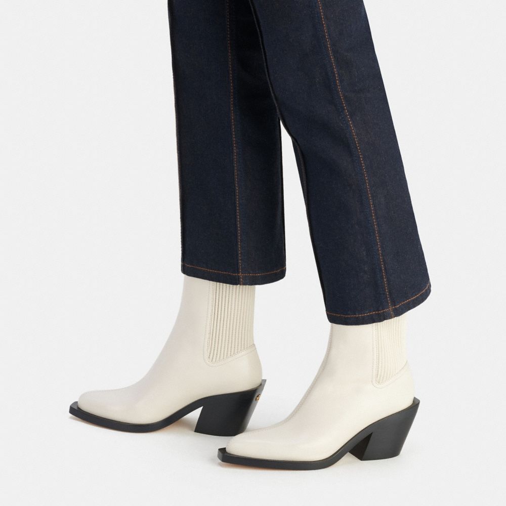COACH®,Prestyn Bootie,Lining Leather,Leather,Bootie,Day Party,Cream,Detail View