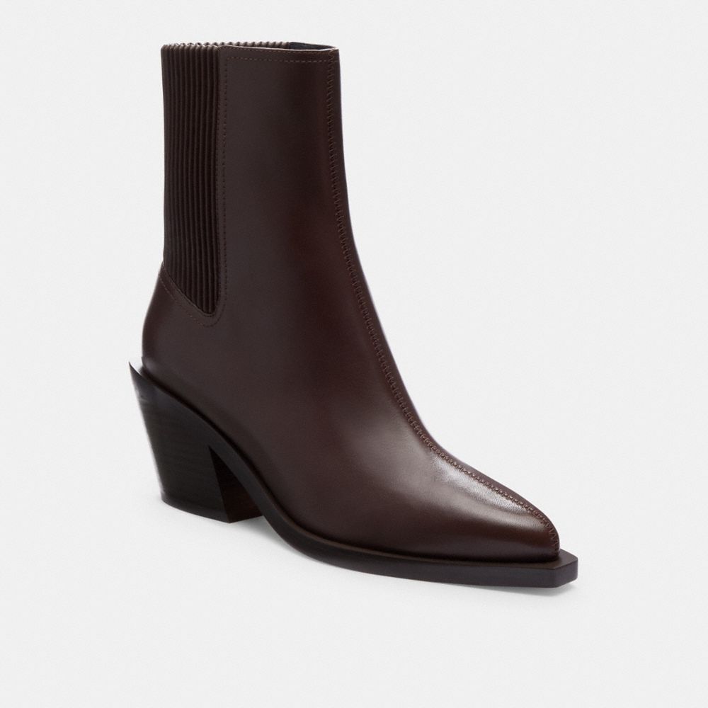 COACH®,PRESTYN BOOTIE,Leather,Maple,Front View