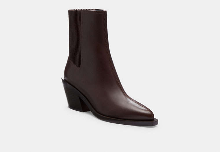 COACH®,PRESTYN BOOTIE,Leather,Maple,Front View