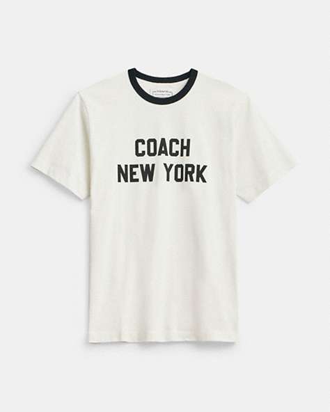 COACH®,T-SHIRT NEW YORK COACH,coton,Blanc,Front View