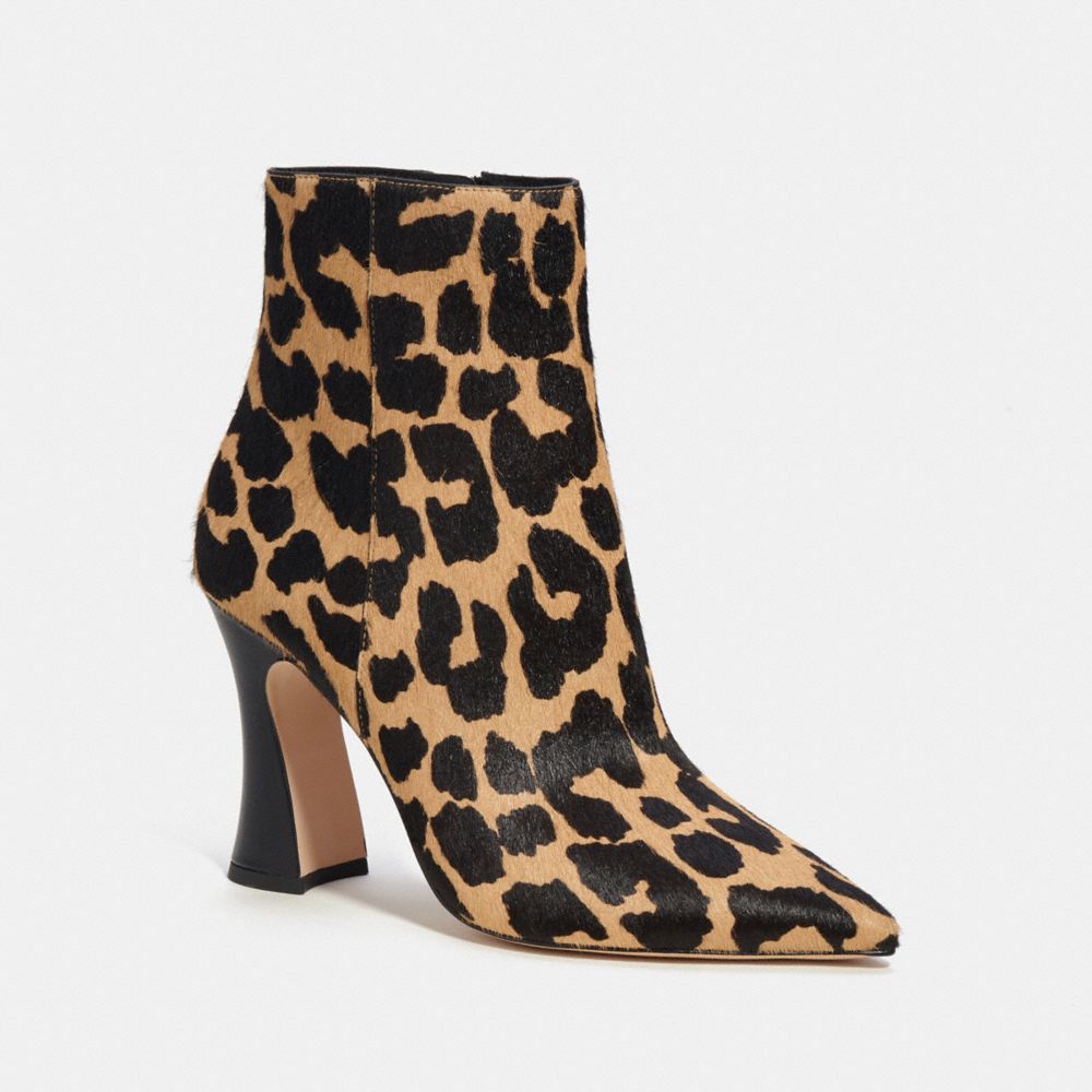 COACH®,CARTER BOOTIE,Haircalf,Leopard,Front View