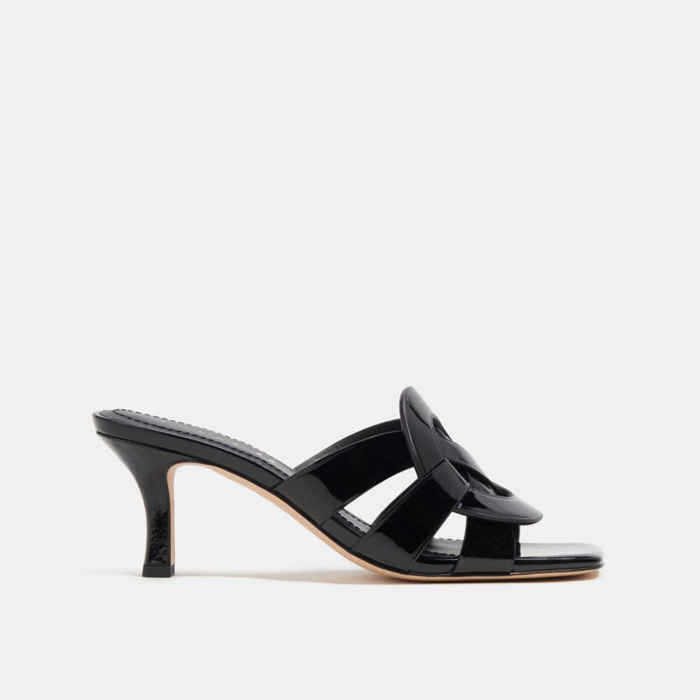 Coach black flat online sandals