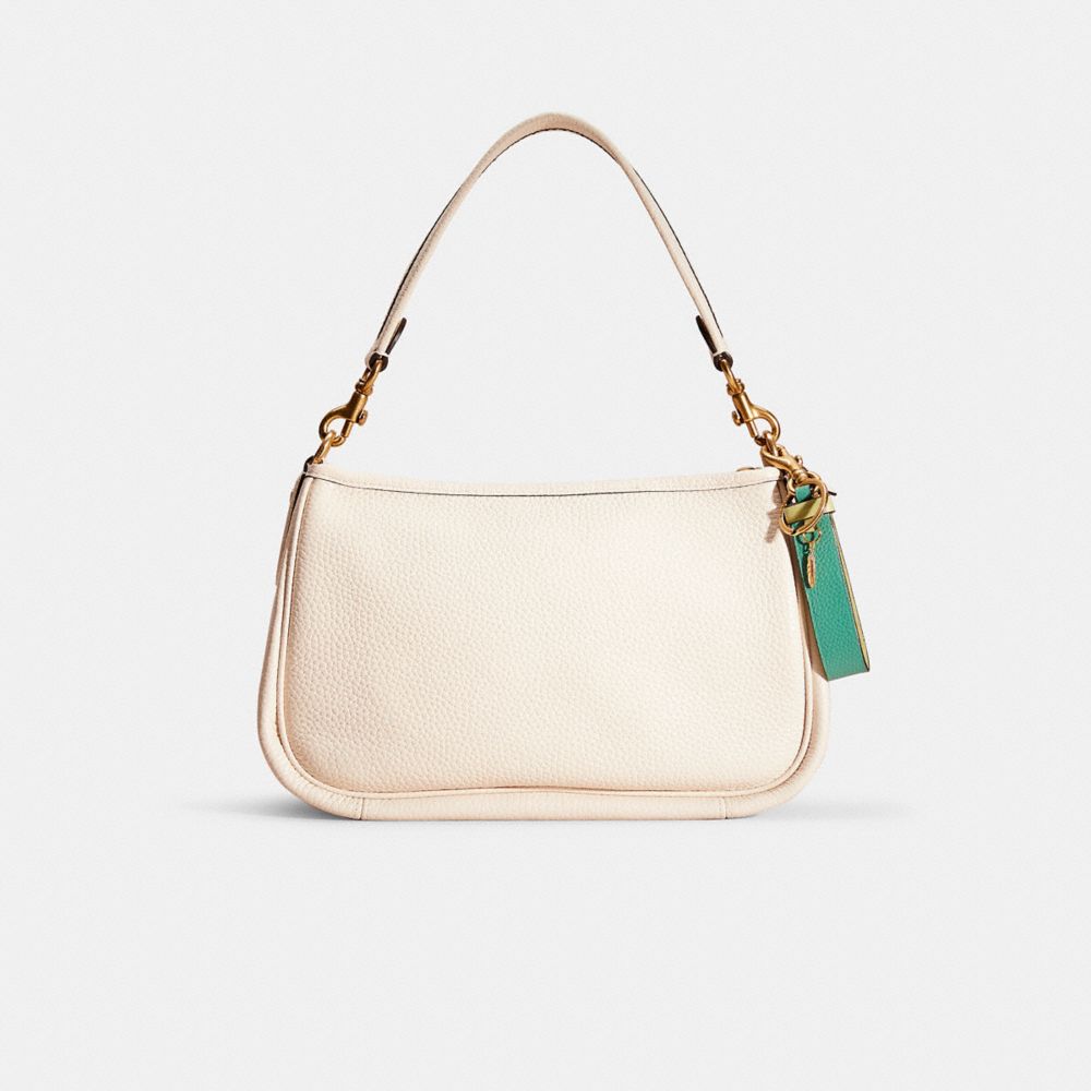 COACH®,Remade Key Chain With Charm,Engraving,Logo,Casual,Brown,Angle View