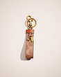 COACH®,REMADE KEY CHAIN WITH CHARM,Tan,Front View