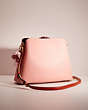 COACH®,UPCRAFTED WILLOW SHOULDER BAG IN COLORBLOCK,Polished Pebble Leather,Medium,Brass/Candy Pink Multi,Angle View