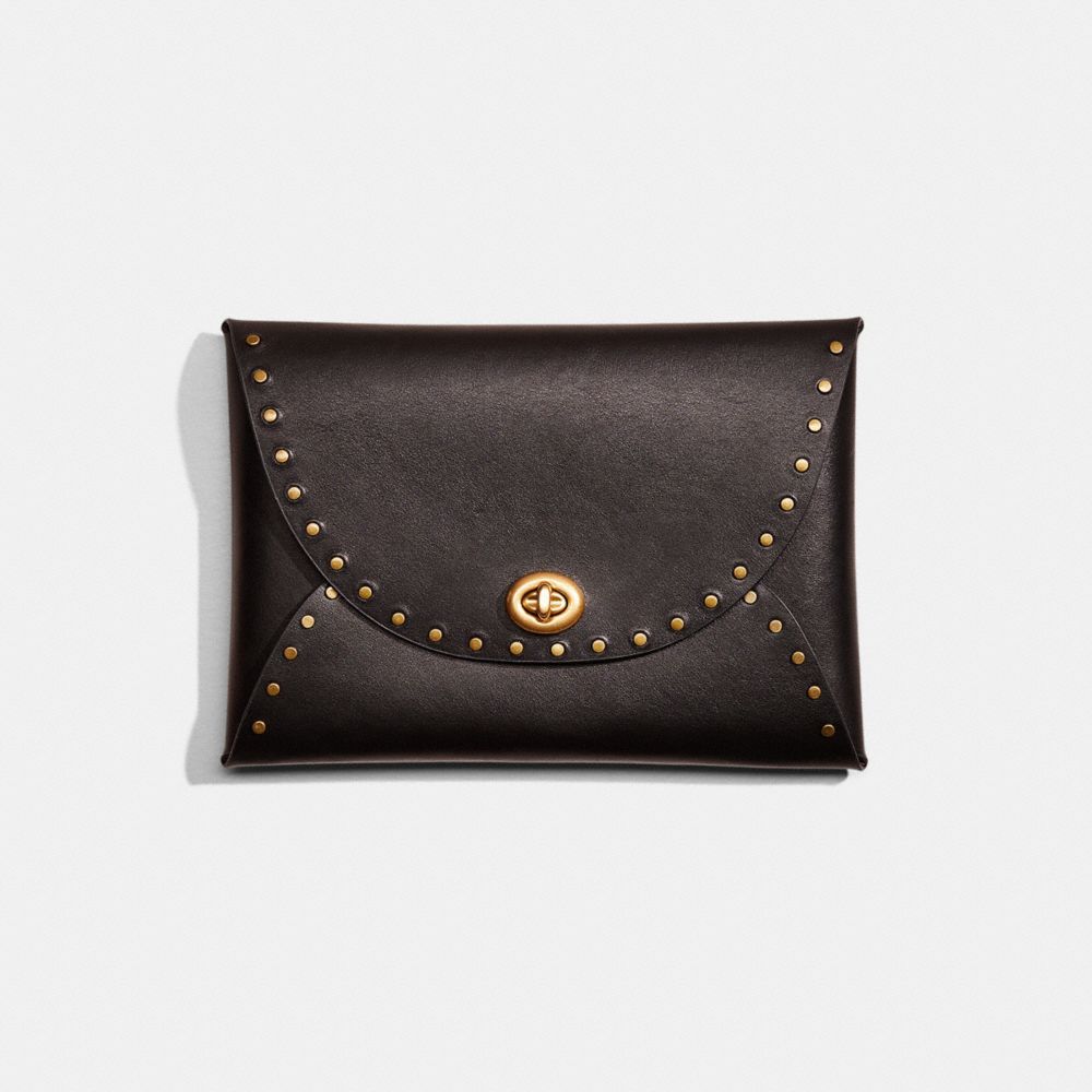 COACH®,Remade Large Pouch With Rivets,,Front View