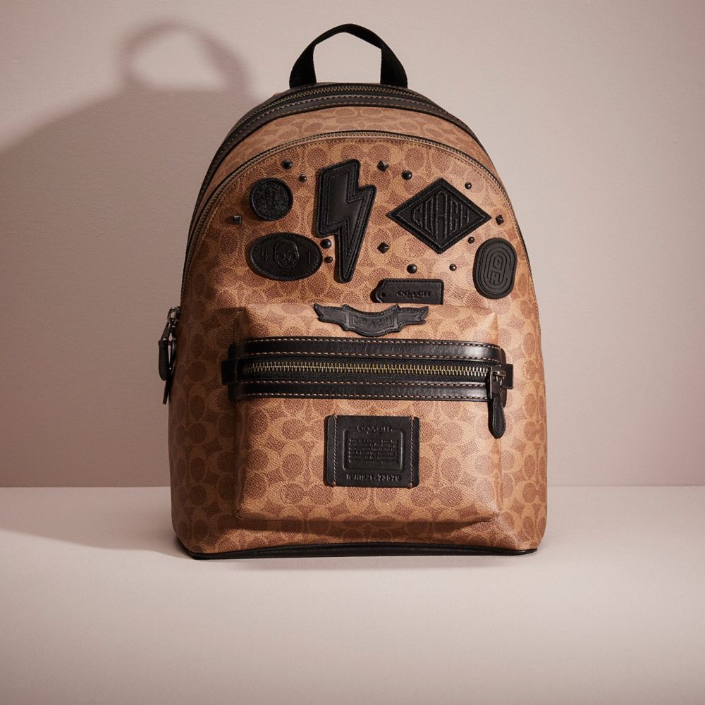 Coach academy backpack store in signature canvas