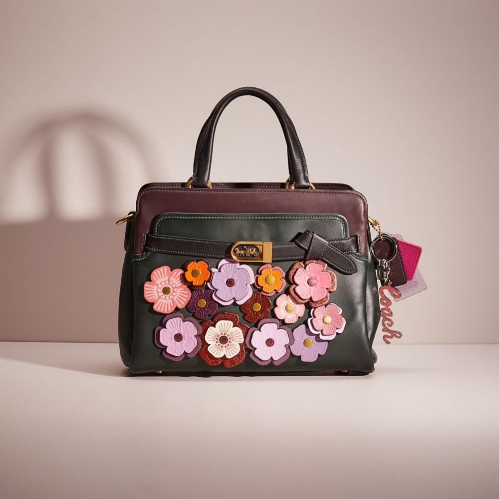 Coach Tate Carryall Colorblock Leather 29 Bag - Oxblood Multi