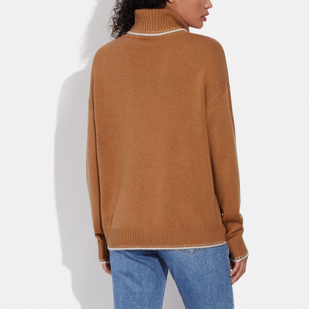 COACH®,オーバーサイズド タートルネック,トップス&ワンピース,ｷｬﾒﾙ