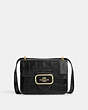 COACH®,MORGAN SQUARE CROSSBODY,Embossed Leather,Gold/Black,Front View