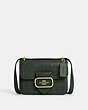 COACH®,MORGAN SQUARE CROSSBODY BAG,Embossed Leather,Small,Gold/Amazon Green,Front View