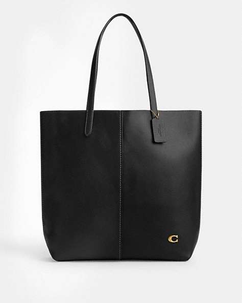 COACH®,NORTH TOTE,X-Large,Brass/Black,Front View