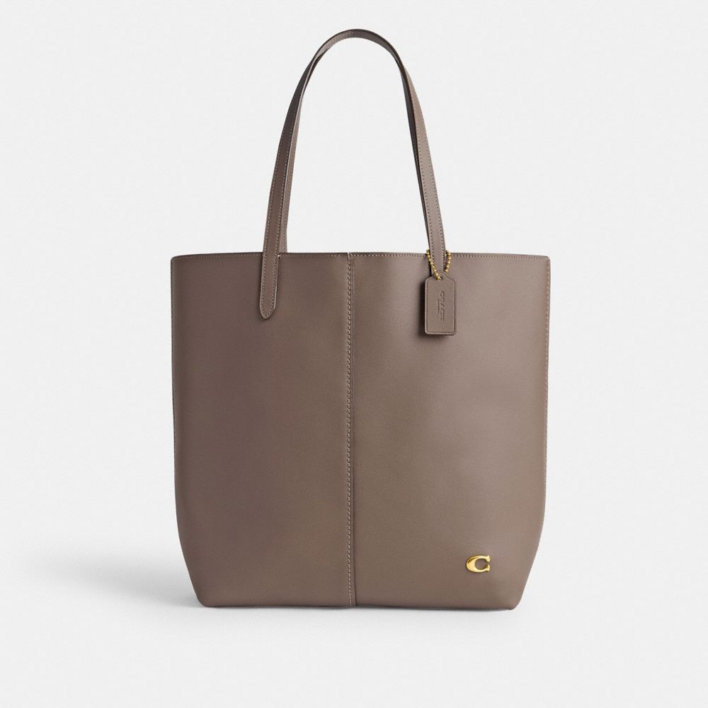 COACH®,NORTH TOTE,X-Large,Brass/Dark Stone,Front View