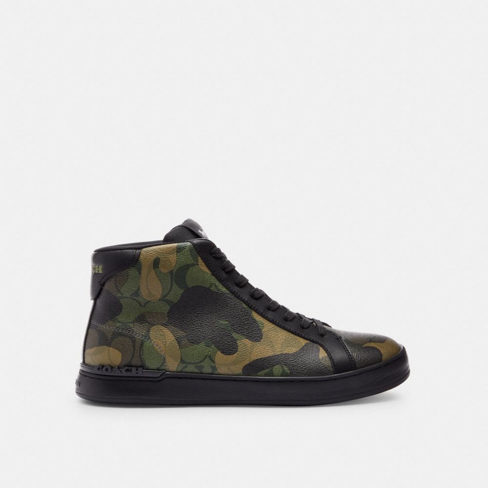 COACH®  Clip High Top Sneaker In Signature Canvas With Camo Print
