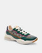 COACH®,CITYSOLE RUNNER IN SIGNATURE JACQUARD,Mixed Material,Dark Pine,Front View