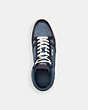 COACH®,CLIP COURT HIGH TOP SNEAKER IN SIGNATURE,Mixed Material,Midnight Navy,Inside View,Top View